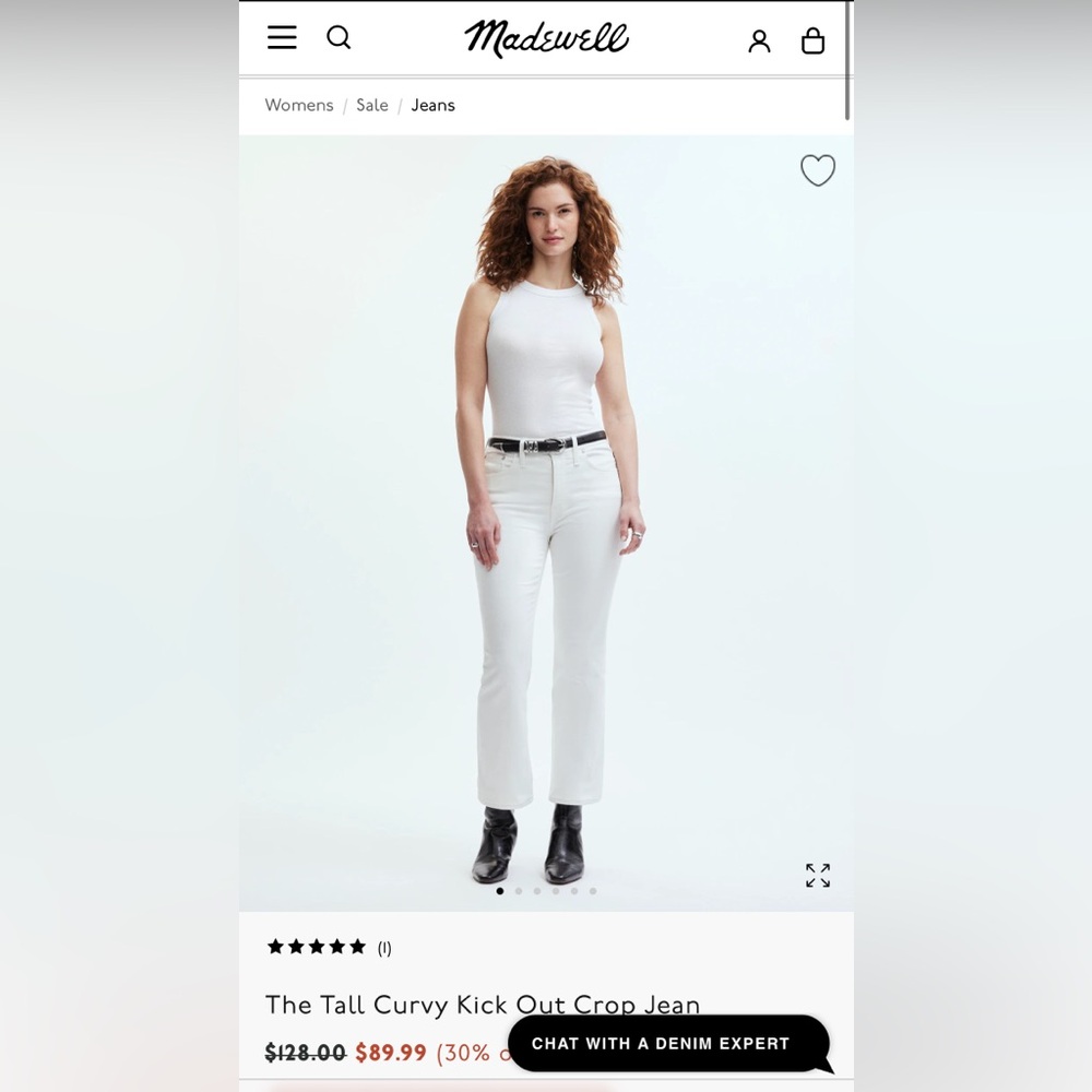 Madewell Tall Kickout Crop Jean